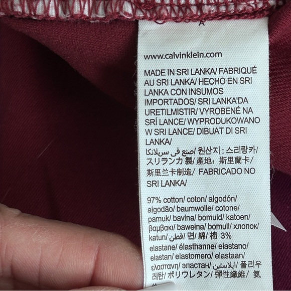 Calvin Klein Ankle Skinny Burgundy Jeans - Picture 8 of 13